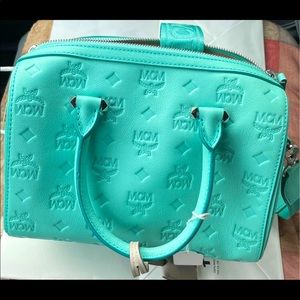 MCM Klamath Monogram Boston Bag